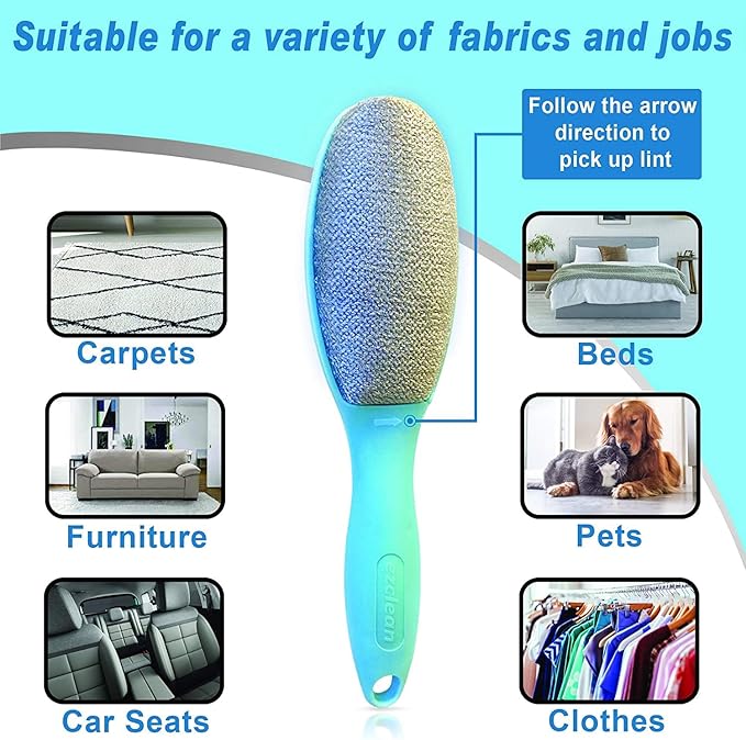 4Pack 2Colors Lint Brush for Clothes Furniture Couch, Lint Brush Pet Hair - Image 8