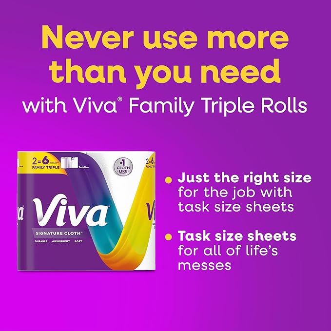 Viva Signature Cloth Paper Towels, Task Size, 16 Family Triple Rolls, 141 - Image 9