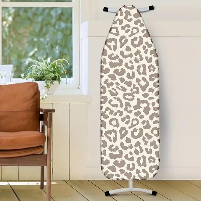 Nuxovilar Beige & Gray Leopard Print Pattern Ironing Board Cover, 15×54 inch - Image 2