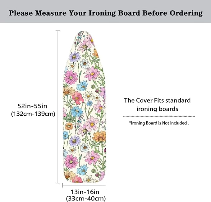 Colorful Floral Ironing Board Cover and Pad Standard Size 15x54 Padded Ironing - Image 5