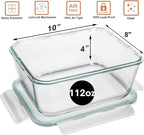 Razab 3300 ml / 112 oz Large Glass Food Storage Containers - Image 3