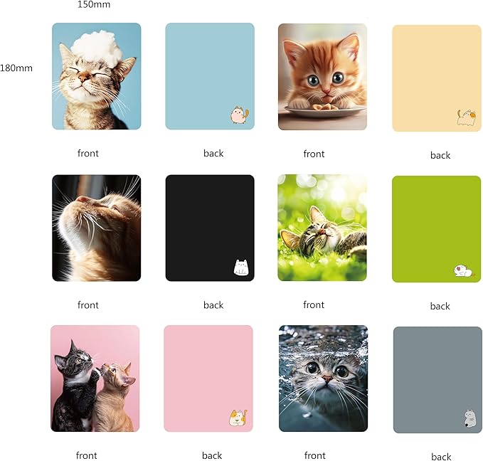 Anywind Microfiber Glasses Cleaner Cloth, Cute Cat Cleaning Clothes - Image 2