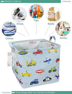 FANKANG Square Nursery Hamper Storage Bins Canvas Laundry Basket Foldable - Image 5