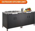 Gas Grill, Movable Outdoor Gas Stove Stainless Steel Top with Cabinet, 5 Burners with 36,200 BTUs, Outdoor Propane Grill for Outdoor Cooking, Ideal for Lawn & Garden, L35.4 x W24 - Image 8
