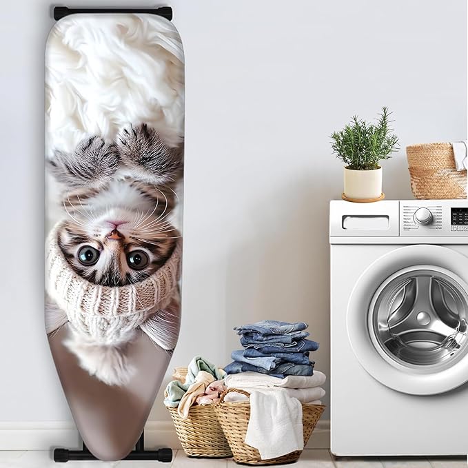 Nuxovilar Cute Cat with Knit Hat Ironing Board Cover, 15 * 54inch, Fits Most - Image 3