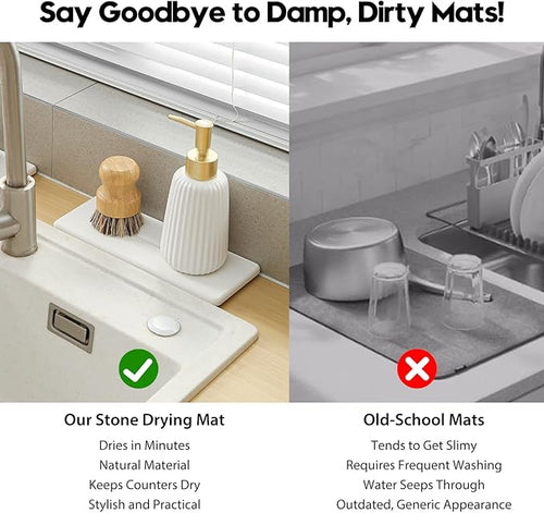 2 Pack Diatomite Stone Sink Tray, Water Absorbing Mat - Image 2