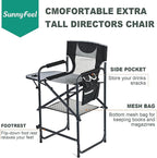 SUNNYFEEL Tall Camping Directors Chair, Portable Folding Artist Makeup Chair with Side Table, Pocket, Footrest, Heavy Duty for Beach,Trip,Picnic,Concert Outdoor Foldable Camp Lawn Chairs - Image 7