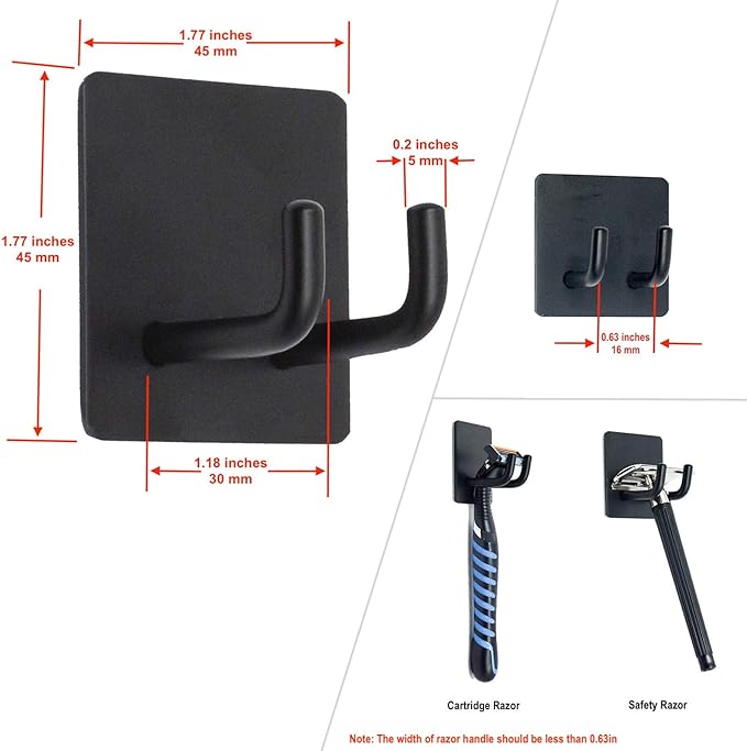 Adhesive Hooks, Bathroom Wall Towel Hooks, Stainless Steel Door Hangers - Image 5