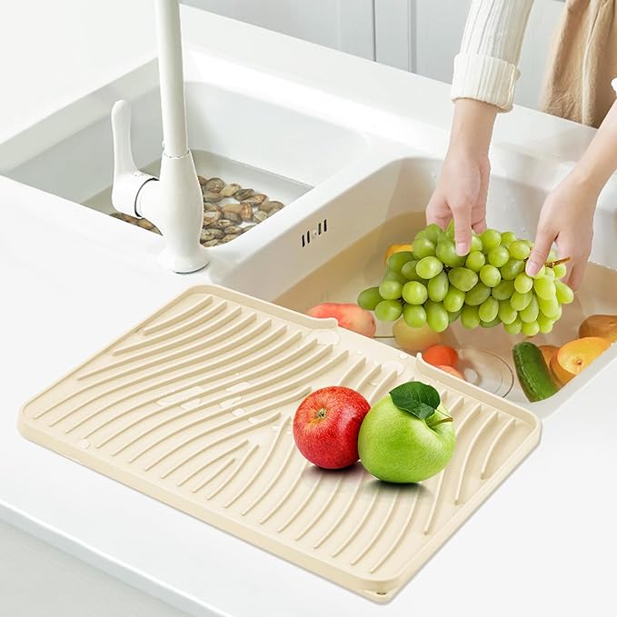 Silicone Dish Drying Mat for Kitchen Counter, Dish Drying Pad, Non-Slip Drain - Image 6