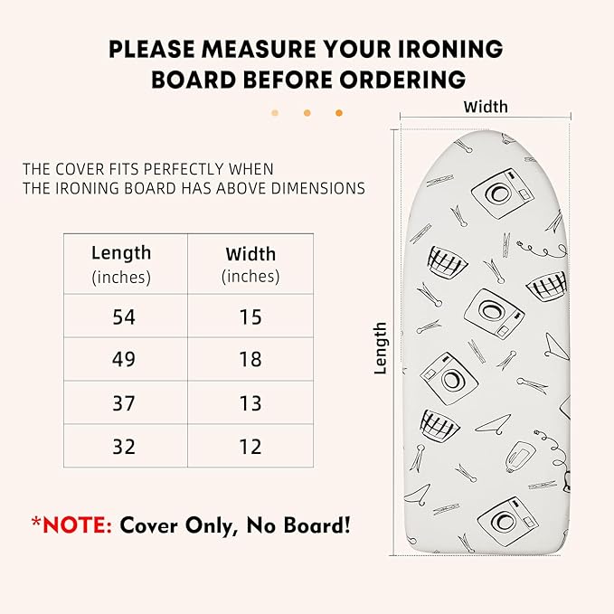 Seiritex Over The Door Ironing Board Cover 13 x 37 inch, Small Iron Board Cover - Image 7
