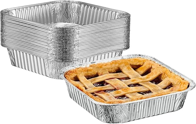 GUSTO [25 Sets 8-Inch Square Foil Pans by GUSTO