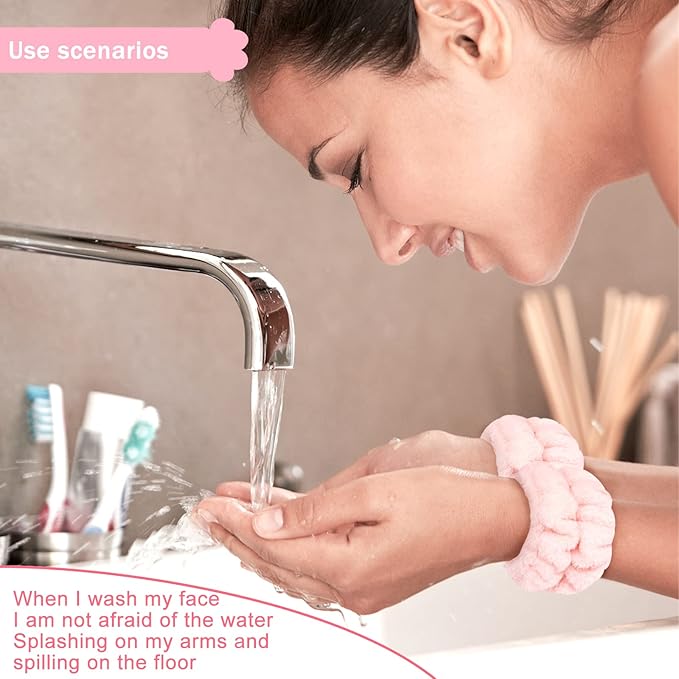 2pcs Wrist Bands for Washing Face, Microfiber Face Washing Wristbands, Arm - Image 4