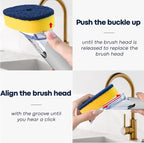 Dish Brush with Soap Dispenser Storage Set with 2 PCS Sponge Refills & Holder - Image 3