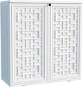 Indoor Outdoor Storage Cabinet Waterproof with Shelf, Off White Plastic Outdoor Cabinets for Patio/Garden/Backyard, Size 34.3''L*15''W*36.2''H by Mrosaa