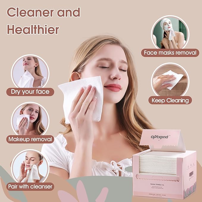 Disposable Face Towel Cloth Thicker Large Size 10"X12"Face Towelettes Disposable - Image 5