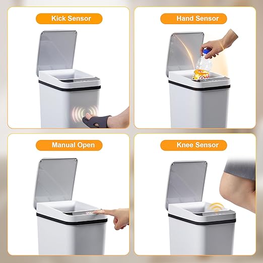 Automatic Bathroom Trash Can Touchless 2.6 Gallon Small Trash Cans - Image 6