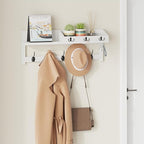 AMBIRD Wall Hooks with Shelf, 26.57 Inch Entryway Wood Coat Hooks - Image 3