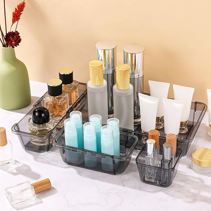 14 Pcs Clear Drawer Organizer, Adjustable Drawer Storage Box, 3-Size Desk - Image 6