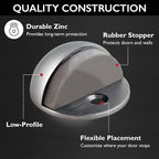 Design House Door Stops, Rubber Cushion Stoppers, Floor-Mounted, Heavy-Duty Zinc - Image 6
