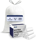 Plasticplace 4 - 6 Gallon White Drawstring Bags, 100% Prime Material, 0.7 Mil by Plasticplace