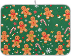 Christmas Gingerbread Man Dish Drying Mat by Wamika