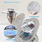 Bathroom Sink Stopper with Hair Catcher – Universal Pop-Up Drain Strainer - Image 8