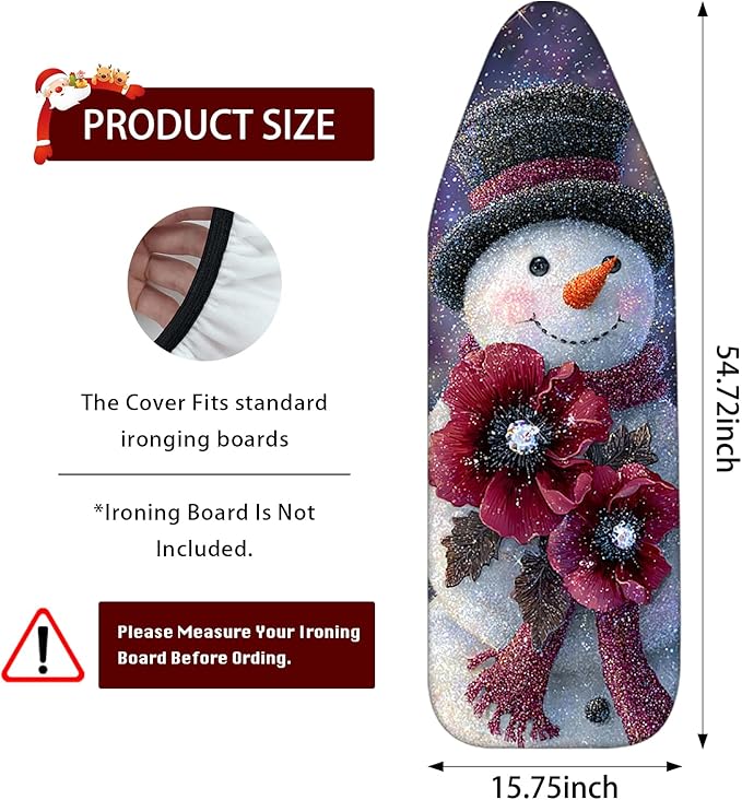 Nuxovilar Ironing Board Cover Winter Snowman - Image 3