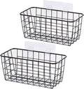 2 Set Adhesive Hanging Wall Basket Inside Cabinet Door Organizer, Wall Storage by HomeSpaceStorageBasket
