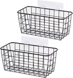 2 Set Adhesive Hanging Wall Basket Inside Cabinet Door Organizer, Wall Storage by HomeSpaceStorageBasket