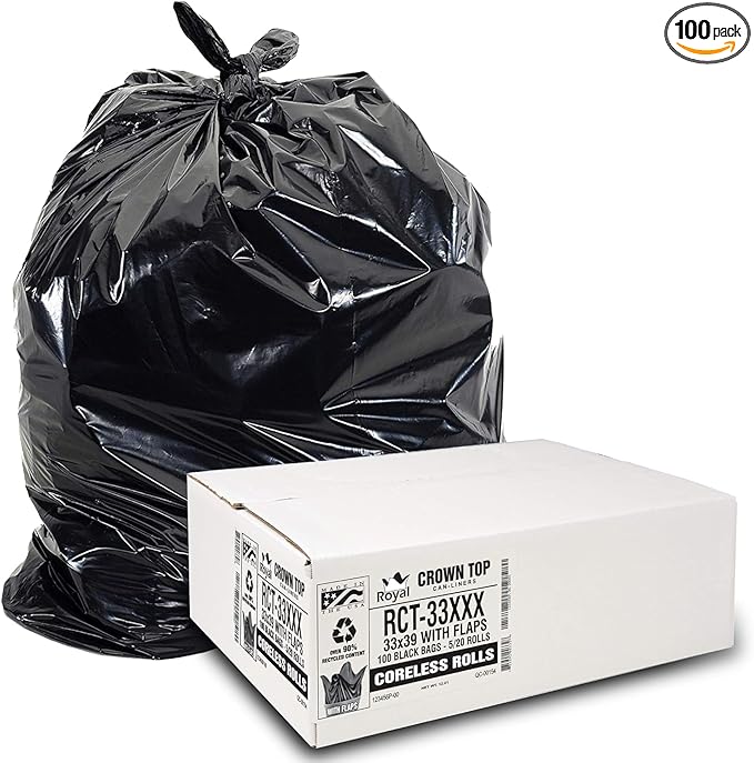 Aluf Plastics RCT-33XXX Heavy Duty 33 Gallon Trash Bags by AlufPlastics