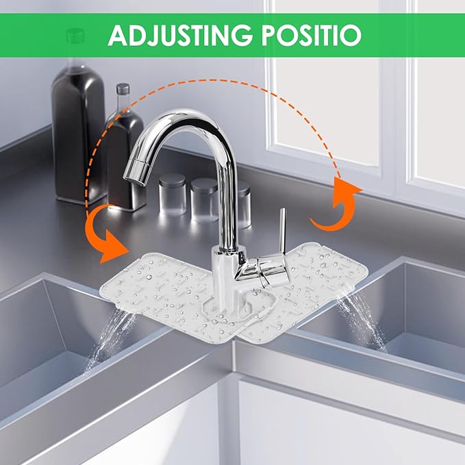 Sink Faucet Splash Guard Mat Silicone Soap Dish Pad Small Faucet Handle Drip - Image 3