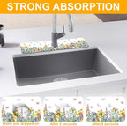 2 Pack Butterfly Floral Sink Splash Guard Faucet Mat Rose Lily Tulip Peony - Image 5