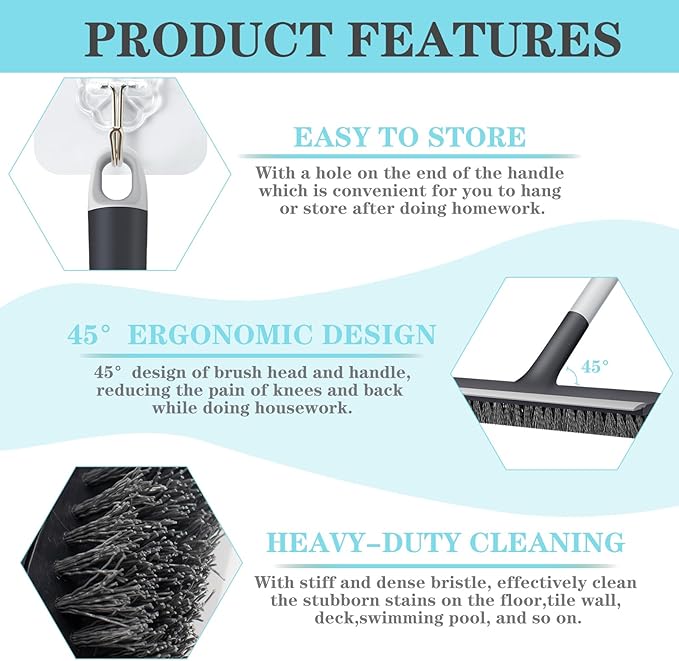 Floor Scrub Brush with Long Handle - Image 4