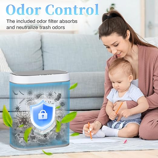 Bathroom Small Trash Can with Automatic Touchless Lid, 2.6 Gallon Smart Garbage - Image 4