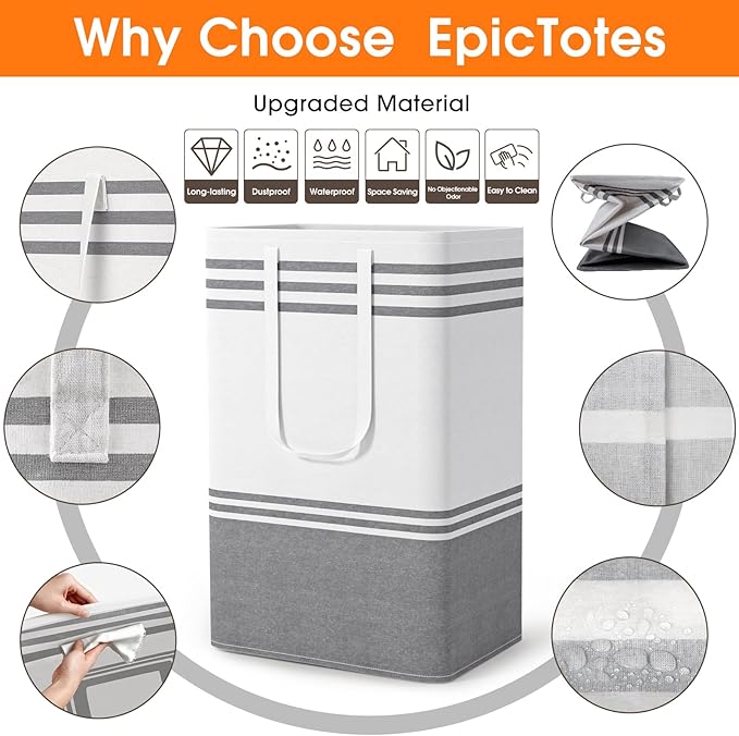 4 Pack Large Laundry Baskets, Laundry Hampers, Freestanding Waterproof - Image 4