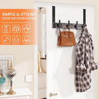 Homode Over The Door Hooks Heavy Duty, Wood Over The Door Towel Rack - Image 3
