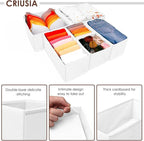 Criusia 6 Pack Clothes Drawer Organizer, Fabric Foldable Closet Dresser Drawer - Image 2