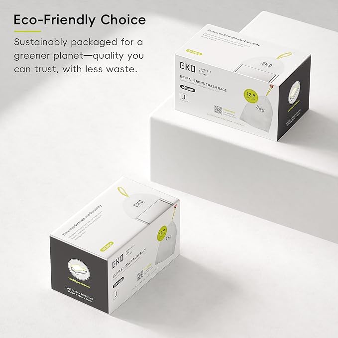 EKO 12.9 Gallon / 45-49 Liter, Extra-Strong Unscented Garbage Bags, - Image 5