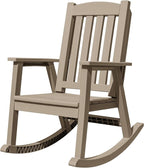 Devoko PP Material Rocking Chair Outdoor Indoor All Weather High Back Patio Rocker for Adult Heavy Duty Rocking Chair for Patio Backyard Porch Garden (Heavy Duty, Light Brown) by DEVOKO