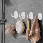 Adhesive Hooks for Bathrooms, 4 Piece Towel Hooks for Hanging Hat Robe Coat - Image 4