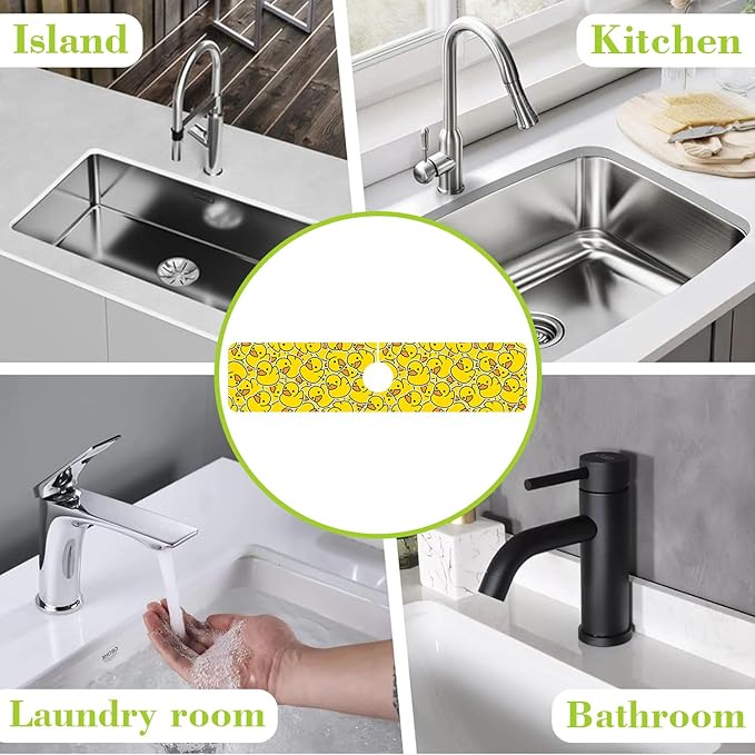 Sink Splash Guard Faucet Mat Rubber Ducky Absorbent Fast Drying Mat Sink - Image 7