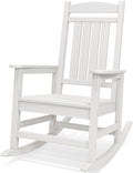 SERWALL Oversized Outdoor Rocking Chair, All-Weather Patio Rocking Chair, HDPE Porch Rocker for Adults, White by SERWALL