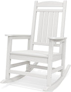 SERWALL Oversized Outdoor Rocking Chair, All-Weather Patio Rocking Chair, HDPE Porch Rocker for Adults, White by SERWALL