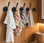 Black Wall Hooks, 6 Pack Coat Towel Hook Heavy Duty Metal Double Bath Robe Hook - Image 4