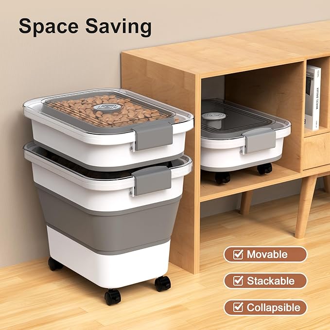Dog Food Storage Container, 15-23 Lbs Collapsible Dog Food Container - Image 5