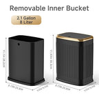 TIPGO Bathroom Trash Can with Lid, 2.1 Gallon / 8 Liter Small Garbage Can - Image 5