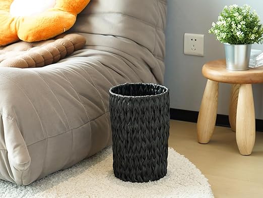 Wicker Trash Can, Small Trash Can, Handwoven Waterproof Wicker Trash Basket - Image 9