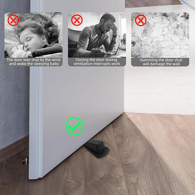 Door Stoppers for Bottom of Door on Floor, Premium Rubber Door Stopper Wedge - Image 6
