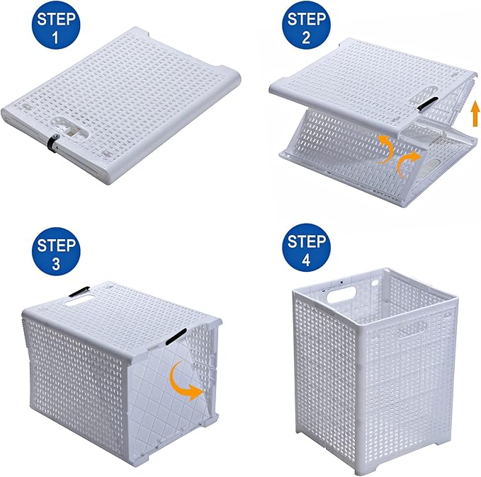 42L Collapsible Plastic Laundry Baskets, Foldable Laundry Hamper - Image 5