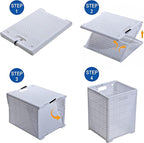 42L Collapsible Plastic Laundry Baskets, Foldable Laundry Hamper - Image 5